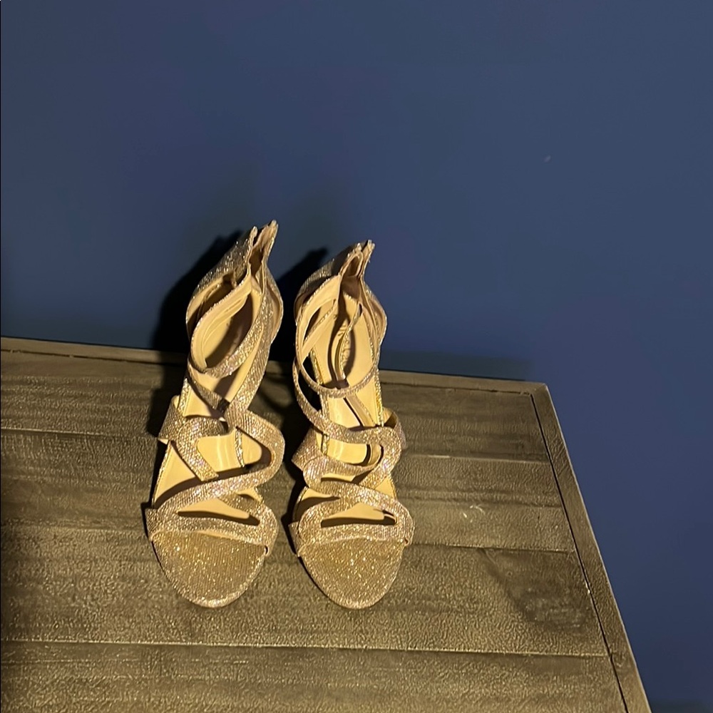 Kelly & Katie Sparkling Gold Heels